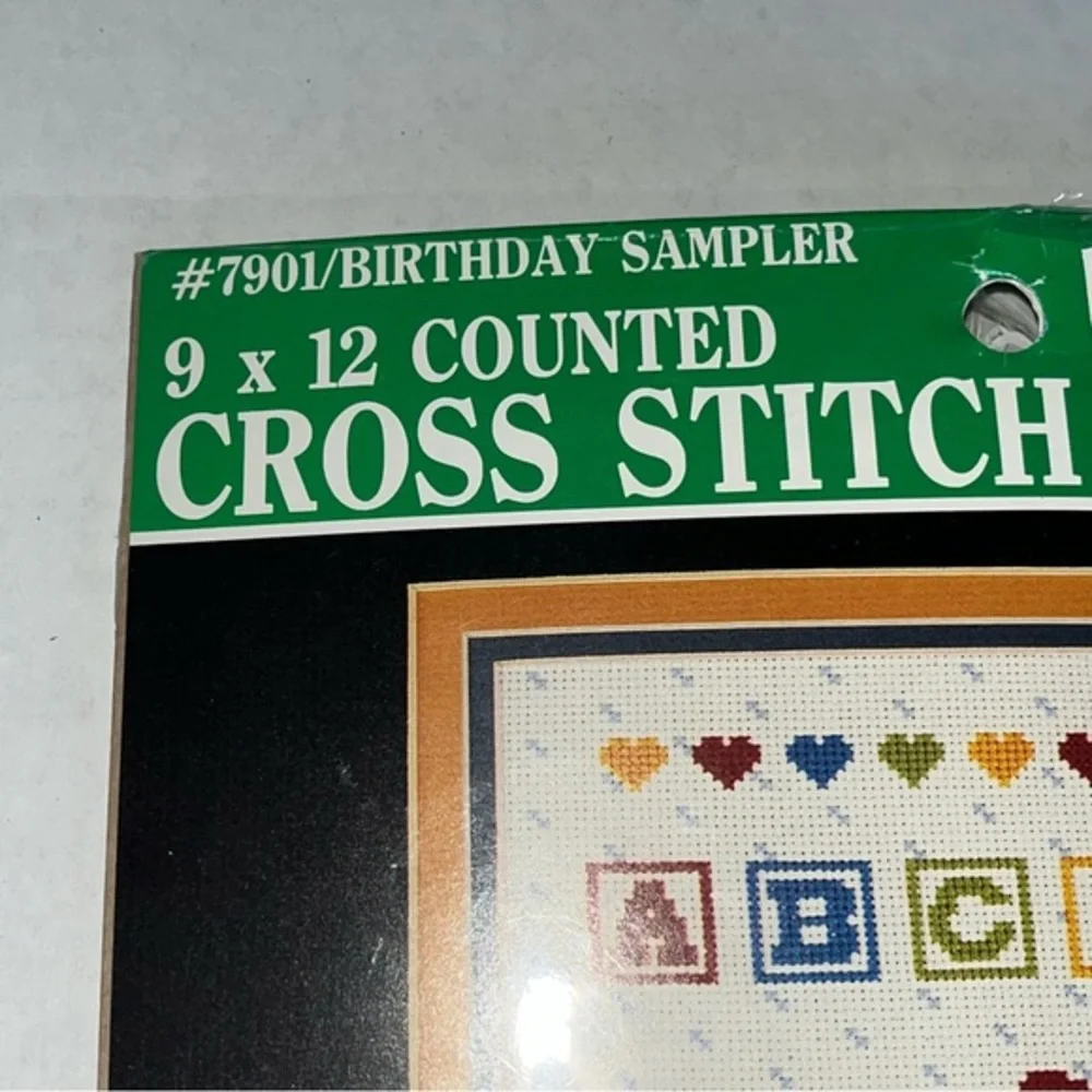 Vintage Designs For‎ The Needle Birthday Sampler Counted Cross Stitch Kit